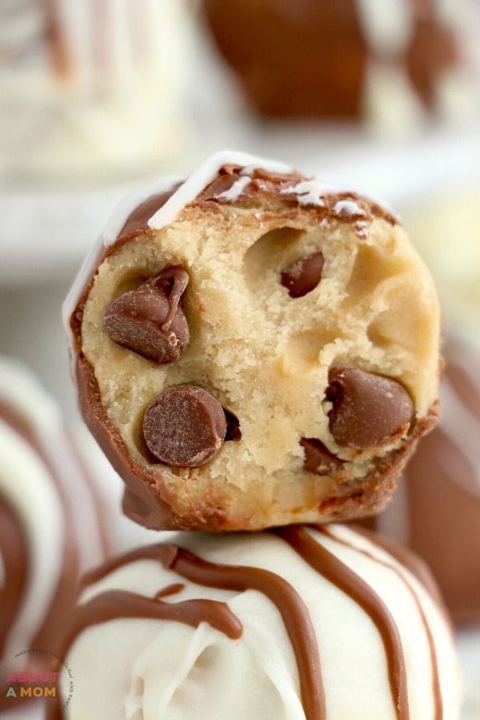 Chocolate Chip Cookie Dough Truffles are the perfect bite-sized dessert! These truffles are made with chocolate chip cookie dough and coated in chocolate. They’re easy to make and delicious to eat.