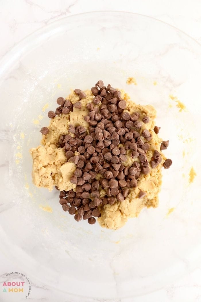 chocolate chips in cookie dough