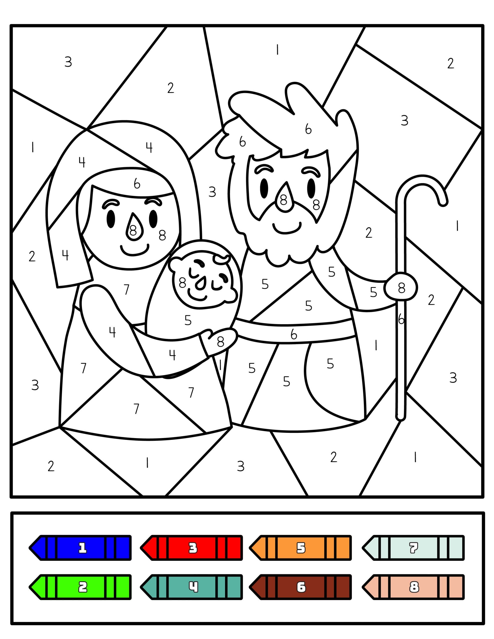 Printable Nativity Color by Number Activity Pack - About a Mom