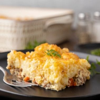 Filled with sausage, eggs, and cheese over tasty tater tots, this tater tot breakfast casserole is sure to get your morning off to a great start.