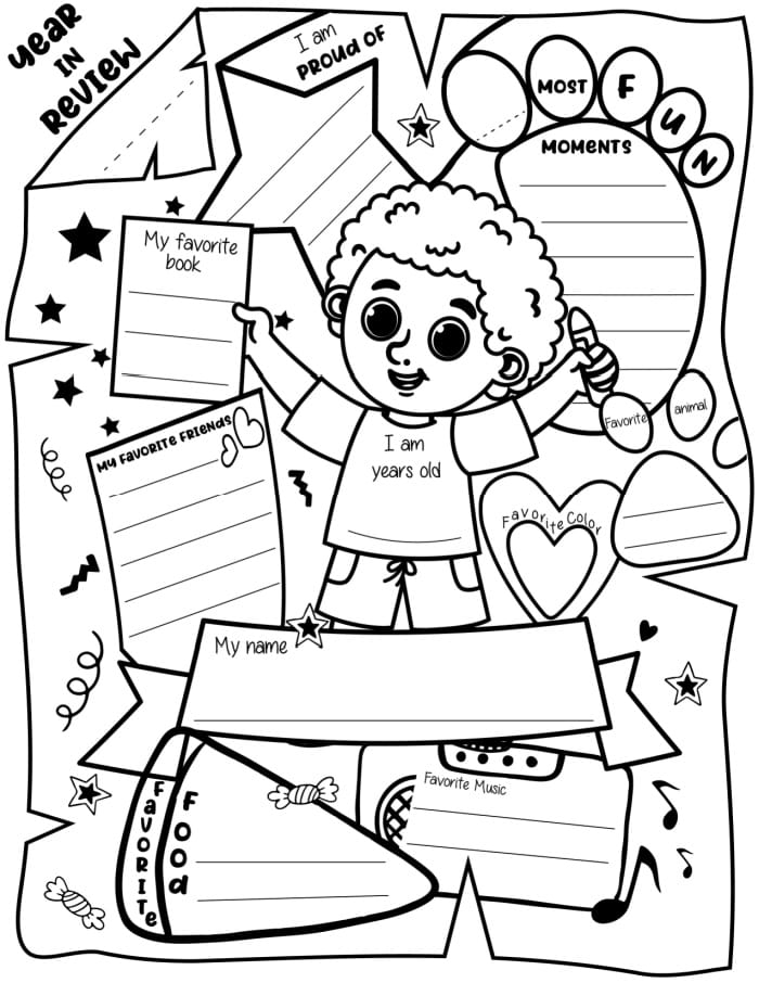 Year in Review Activity for Kids