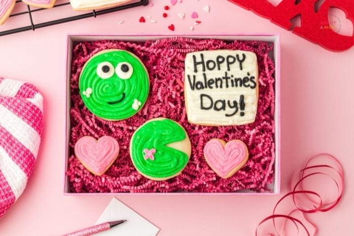 Start your day with some fun and a little love by baking up a batch of TOAD-ally awesome Frog Sugar Cookies for Valentine's Day. These Valentine's Day cookies are soft, delicious, and perfect for sharing with your loved ones.