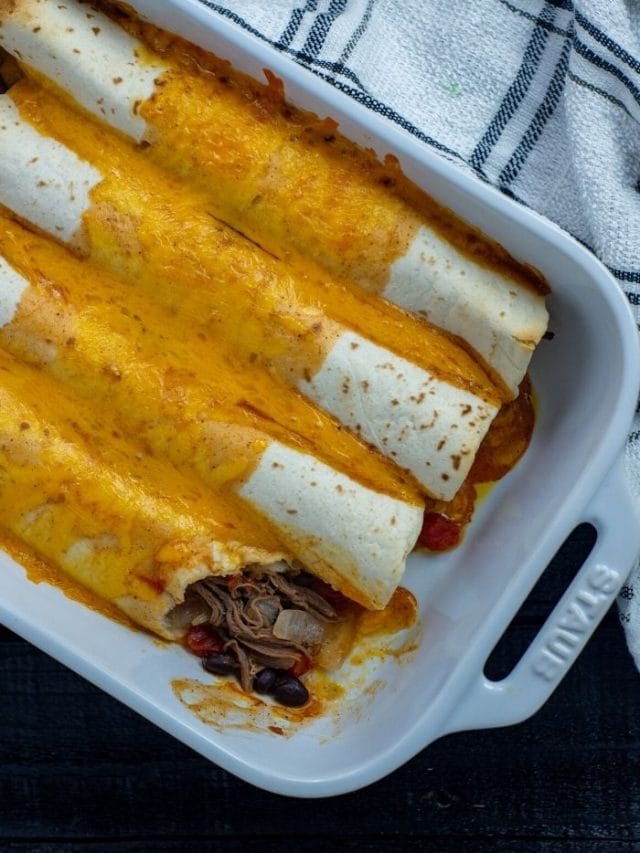 How to Make Shredded Beef Enchiladas with Leftover Pot Roast