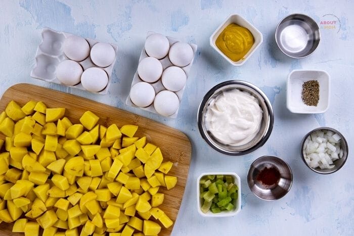 ingredients for deviled egg potato salad