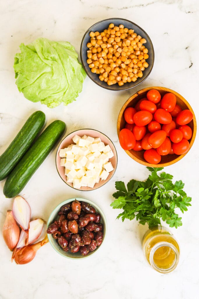 Delicious Italian Chopped Salad ingredients
