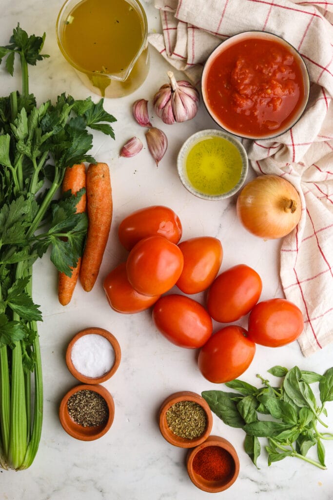 Roasted Tomato Basil Soup ingredients